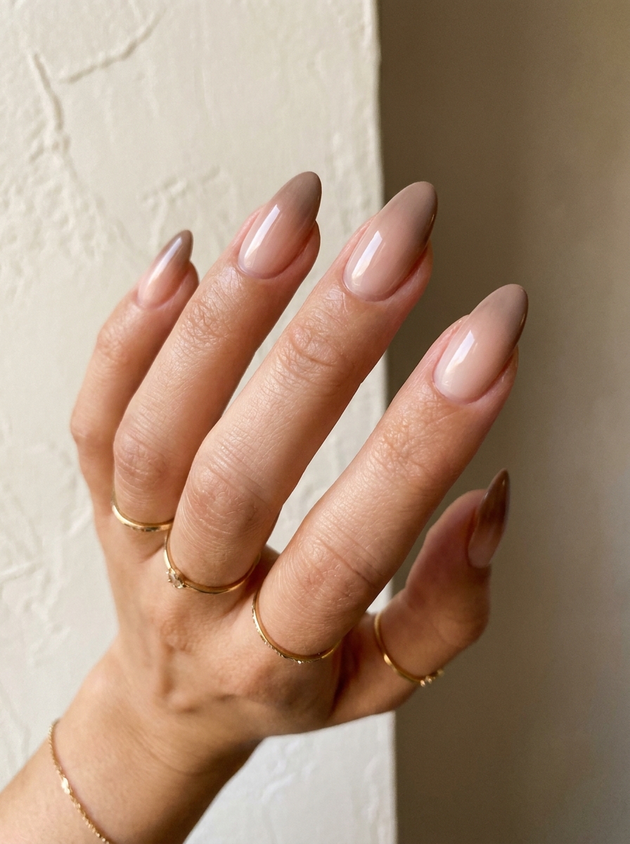 Neutral Ombre Nails als schlichte neutrale Herbstmaniküre 2026